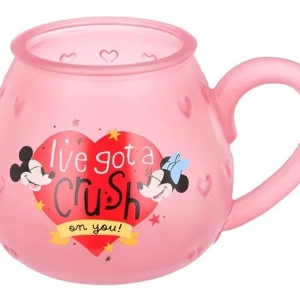 New Disney Pink Mug with Heart and Mickey Design
